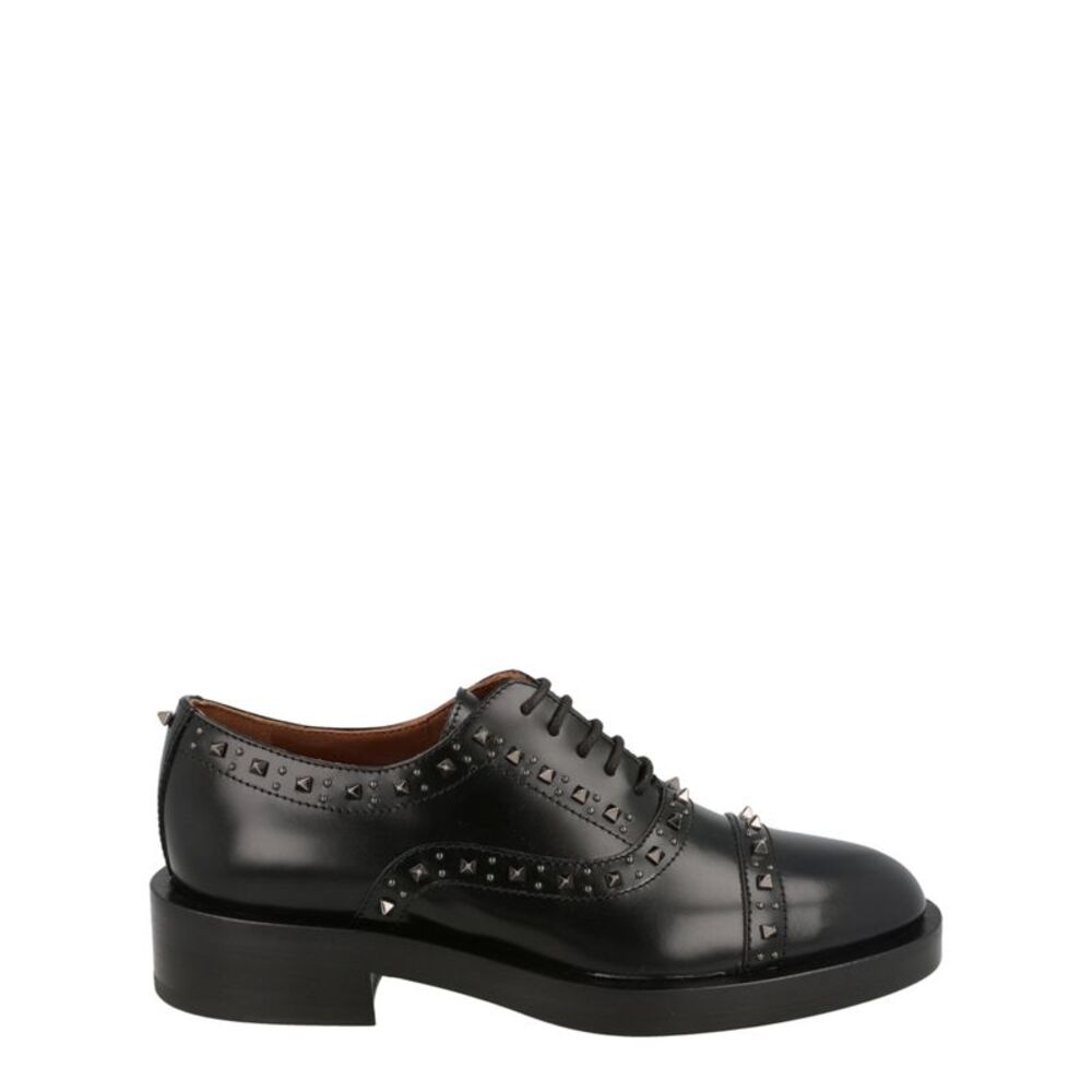 Valentino Gentleglam Studded Wingtip Oxfords Black Womens